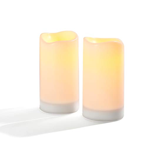 Large Outdoor Solar Candles 4x8 Flameless Pillar Candle Set