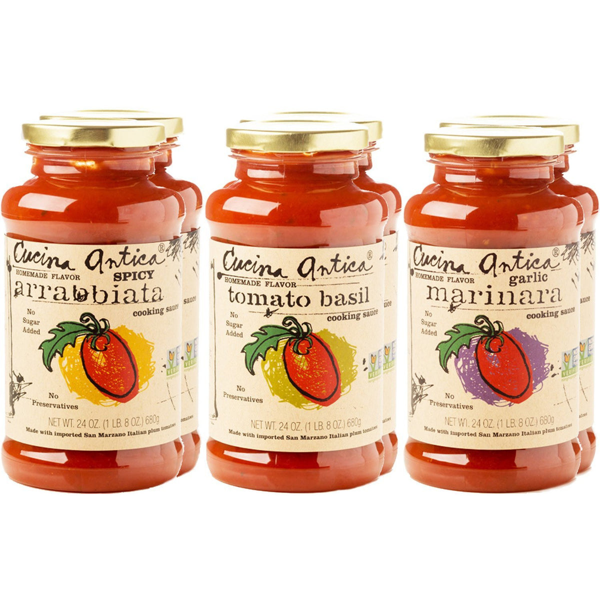 Cucina Antica - Pasta Sauce Variety Pack - 24 Ounce,6 Count - Non GMO, –  daniellewalkerenterprises