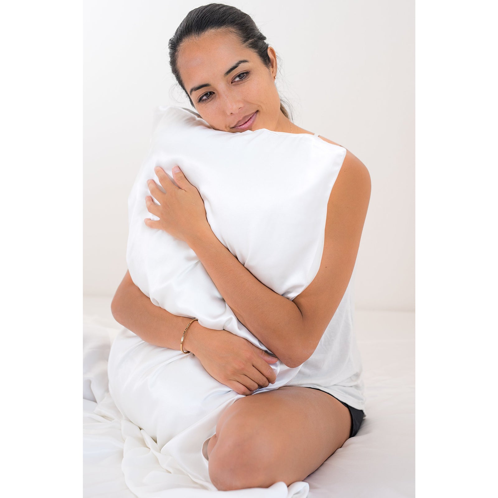 Silk Pillowcase Both Side Silk For Hair And Skin Natural Undyed White  Standard