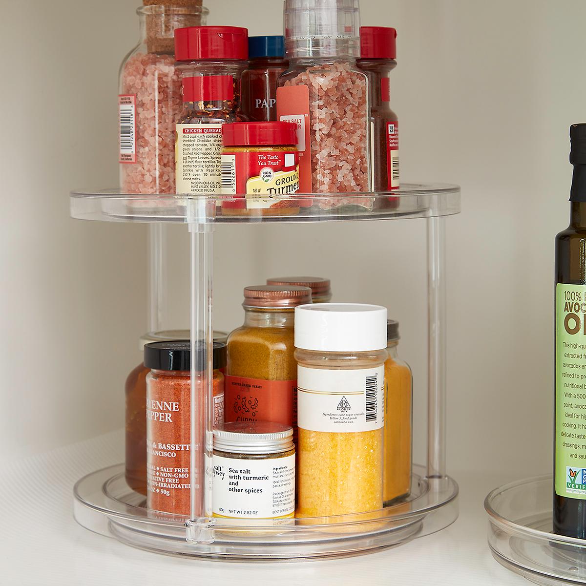 2 tier lazy susan spice online rack