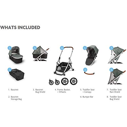 uppababy vista height 2018 UPPAbaby Vista Stroller -Henry (Blue Marl/Silver/Saddle Leather)