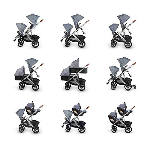 2018 UPPA baby vista stroller - Henry in blue marl, silver, and saddle leather stroller configurations diagram Danielle Walker