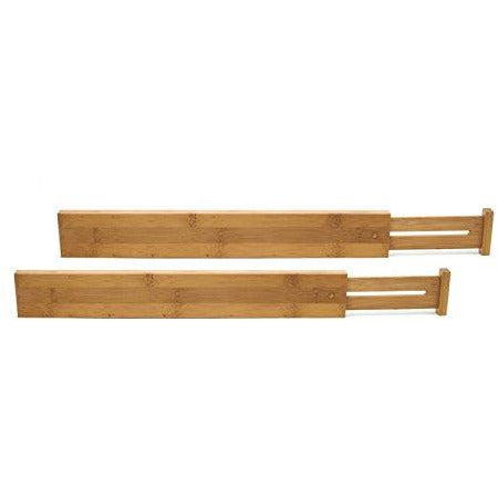 Lipper International 8896 Bamboo Wood Custom Fit Adjustable Kitchen Drawer Dividers, Set of 2