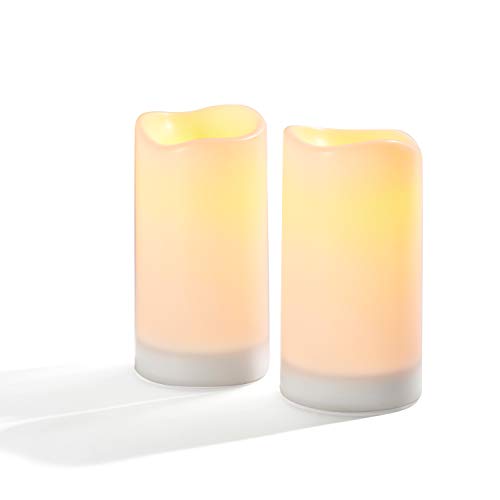 Large Outdoor Solar Candles - 4x8 Flameless Pillar Candle Set