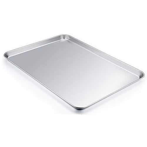 TeamFar Baking Sheet, Cookie Sheet Half Sheet Baking Pans Stainless Steel, 20 14 1, Non Toxic Healthy, Heavy Duty Thick Gauge, Mirror Finish