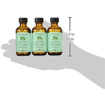 Flavorganics Organic Peppermint Extract, 2-Ounces Glass Bottles (Pack of 3)