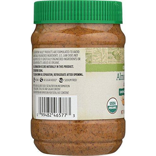365 everyday value 16 oz. unsweetened, no salt organic creamy almond butter barcode Danielle Walker