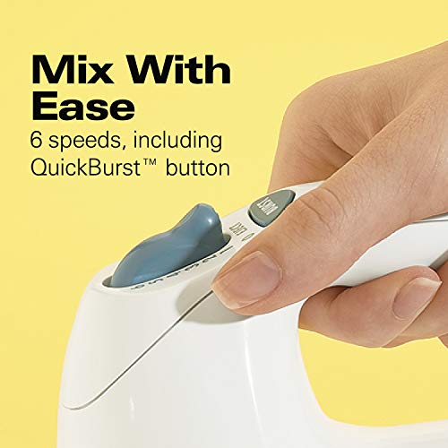 Electric Hand Mixer with Whisk, Traditional Beaters, Snap-On