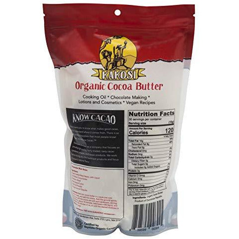 KAKOSI - Organic Raw 100% Pure Cocoa Butter - 16 oz.