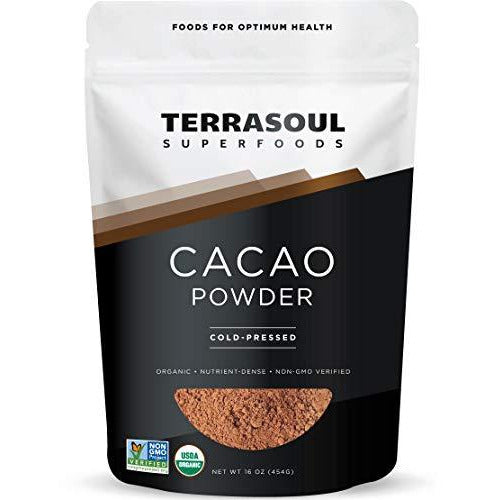 Terrasoul Superfoods Raw Organic Cacao Powder, 1 Lb - Raw | Keto | Vegan