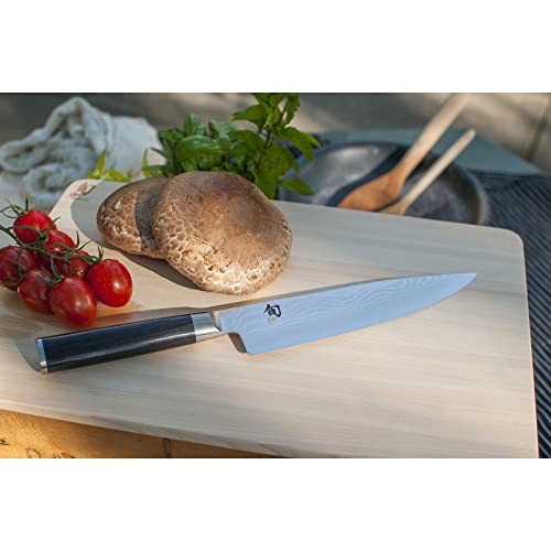 Shun Cutlery Classic Chef's Knife 8”, Thin, Light Kitchen Knife, Ideal for All-Around Food Preparation, Authentic, Handcrafted Japanese Knife, Professional Chef Knife,Black