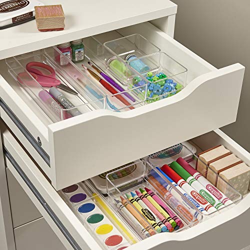 10-Piece Stackable Office Clear Drawer Organizer Set Makeup Vanity