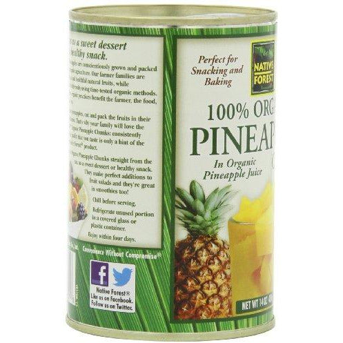 Native Forest Organic Pineapple Chunks, 14 Ounce Cans (Pack of 6)