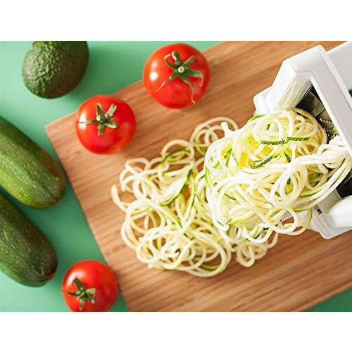 Spiralizer 5-Blade Vegetable Slicer - Strongest and Heaviest Spiral Slicer  - Veggie Pasta Spaghetti Maker - Apple Potato Zucchini Slicer for Keto,  Paleo, Non-Gluten Diets - Healthy Kitchen Gadgets 