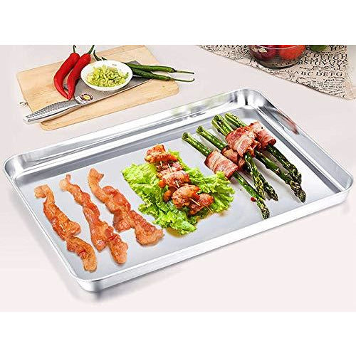 Ultra Cuisine Eighth Sheet Baking Pans - Set of 2 Aluminum Pan - For Baking  and Roasting - Durable and Oven-Safe - Non-Toxic and Easy to Clean 