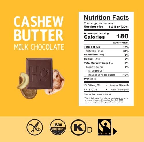Hu Grass-Fed Chocolate SAMPLER PACK | Hazelnut Butter, Cashew Butter, Almond Coconut Crunch, Almond Crunch, Gluten Free, Paleo, Non GMO, Fair Trade Delicious Chocolate | 5 Pack