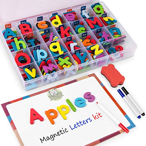 Gamenote Classroom Magnetic Alphabet Letters Kit 234 Pcs with Double - Side Magnet Board - Foam Alphabet Letters for Preschool Kids Toddler Spelling and Learning