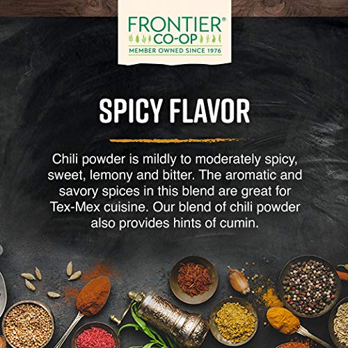Frontier Co-op Chili Powder Blend, Certified Organic, Kosher, Salt-Free, Non-irradiated Bulk Bag