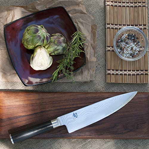 Shun Cutlery Classic Chef's Knife 8”, Thin, Light Kitchen Knife, Ideal for All-Around Food Preparation, Authentic, Handcrafted Japanese Knife, Professional Chef Knife,Black