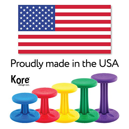 Kore Pre-Teen Wobble Chair - Flexible Seating Stool for Classroom, Home & School, ADD/ADHD - Made in USA - Age 10-11, Grade 5-6, Grey (18in)