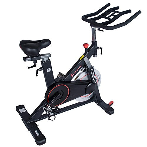 Sunny Health & Fitness Magnetic Belt Drive Indoor Cycling Bike with 44 ...