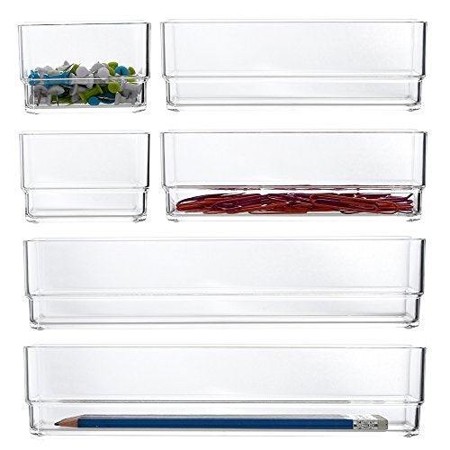STORi Clear Plastic Vanity and Desk Drawer Organizers