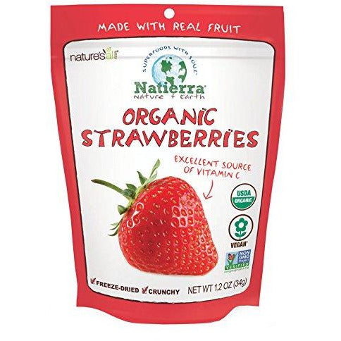 Natierra Nature's Organic Freeze-Dried Strawberries | Gluten Free & Vegan | 1.2 Ounce