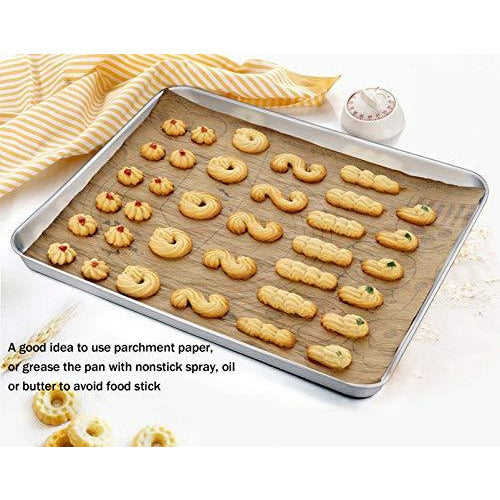 Baking Tray Set Of 2, Stainless Steel Oven Tray, Baking Tray Non-toxic  Healthy, Mirror-smooth Rust-free, Easy To Clean Dishwasher-safe