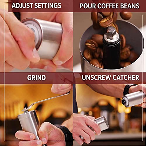Manual Espresso Coffee Bean Grinder - Portable Spice Grinder Stainless  Steel & Visible Manual Coffee Grinder Easy To Use Hand Coffee Grinder