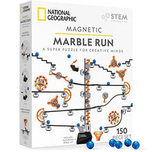  NATIONAL GEOGRAPHIC Magnetic Marble Run - 150-Piece STEM Building Set for Kids & Adults with Magnetic Track & Trick Pieces & Marbles