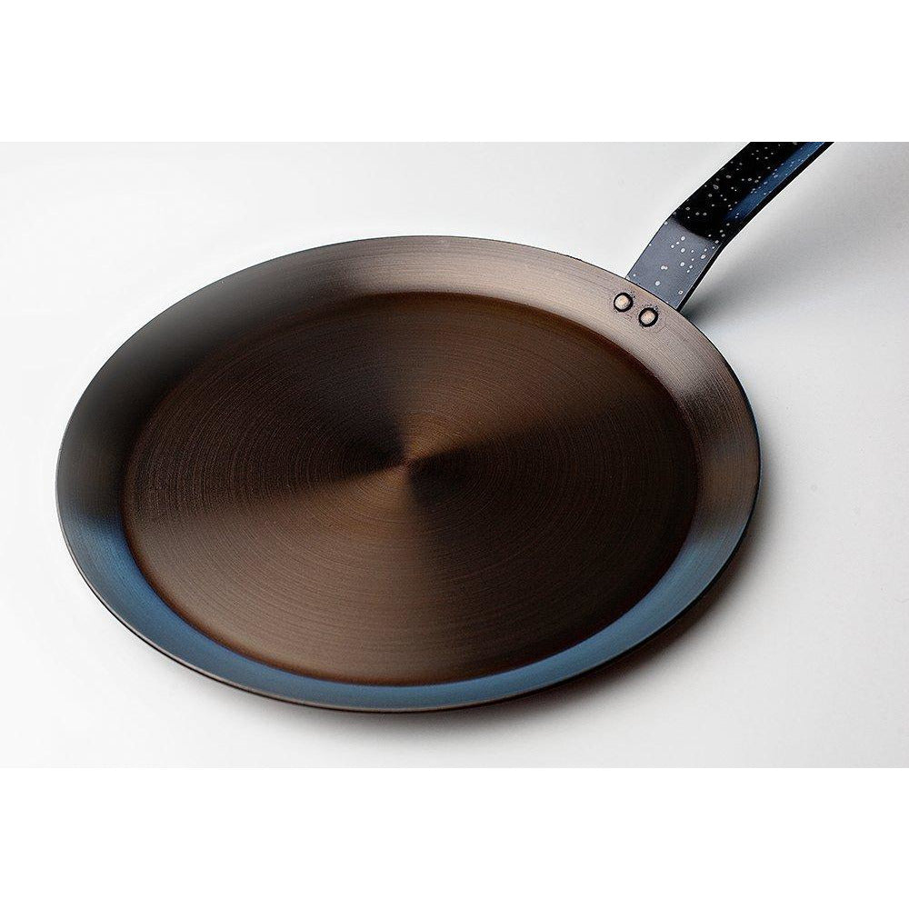 Paderno World Cuisine Black Carbon Steel Chestnut Pan with Oversized  Handle, 11IN