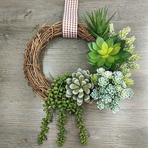 succulent wreath faux Winlyn 6 Pcs Unpotted Fake Succulents Assorted Faux Succulent in Diffe – Danielle Walker