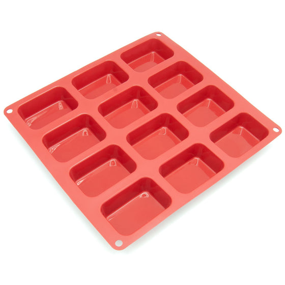 Freshware Silicone Mold, Soap Mold for Pudding, Muffin, Loaf, Brownie, Cornbread, and Cheesecake, Mini, 12-Cavity