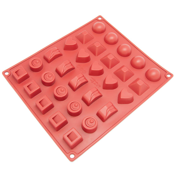 Freshware Silicone Mold, Chocolate Mold, Candy Mold, Ice Mold, Soap Mold for Chocolate, Candy and Gummy, Assorted, 30-Cavity