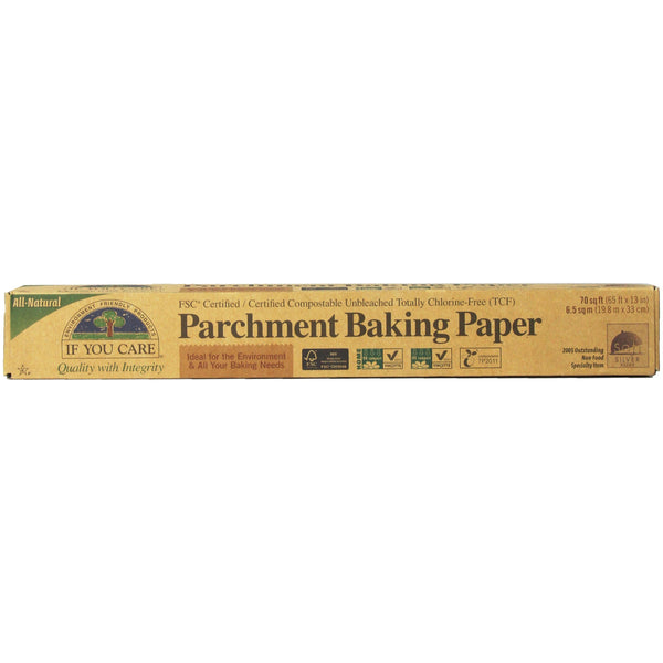 If You Care Parchment Baking Paper - 70 Sq ft Roll - Unbleached, Chlorine Free, Greaseproof, Silicone Coated - Standard Size