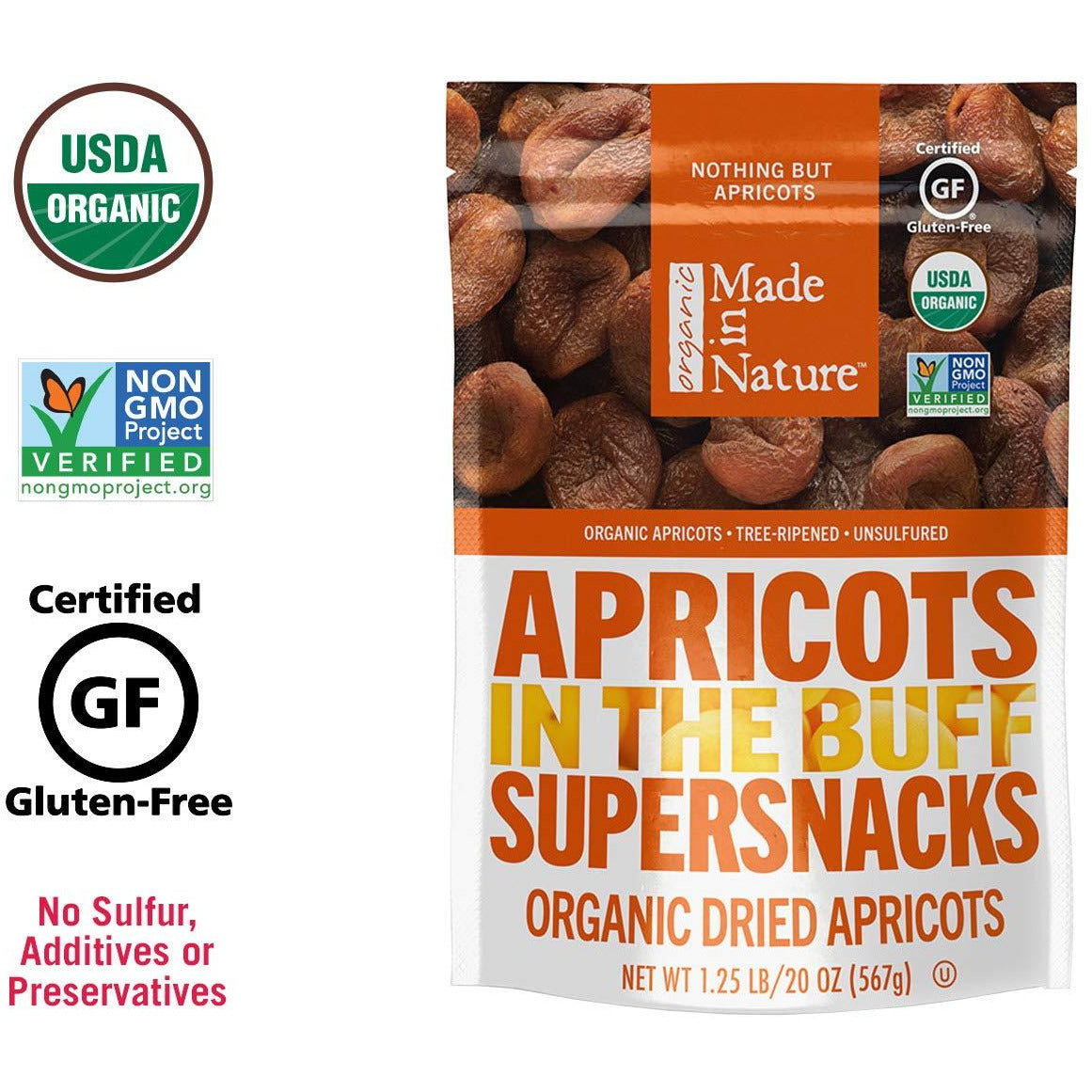 Made In Nature Organic Dried Apricots 20 Ounce (Pack of 1