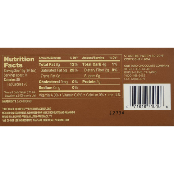 Guittard, 100% Unsweetened Chocolate Baking Bar, 6oz Package (Pack of 4)