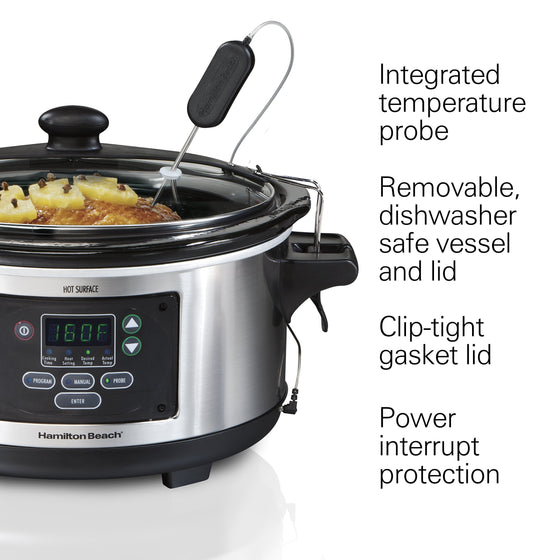 Hamilton Beach Set & Forget 6 Qt. Programmable Slow Cooker STAINLESS STEEL  33967 - Best Buy