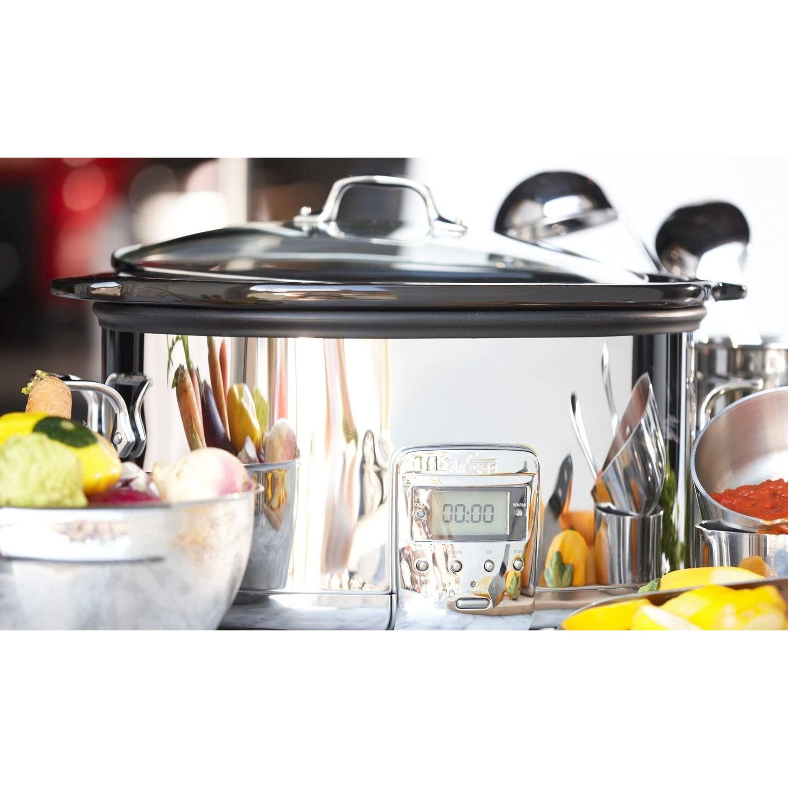 All-Clad Electrics Stainless Steel and Ceramic Slow Cooker with Insert and  Lid 6.5 Quart Nonstick 320 Watts Oval Shaped, Programmable, Dishwasher Safe