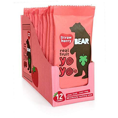 BEAR 12 pack real fruit snack rolls - gluten free, vegan, and non GMO - strawberry healthy school lunch and lunch snacks for kids and adults Danielle Walker