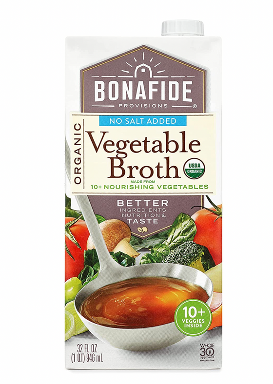 Bonafide no salt added organic vegetable broth 6 pack Danielle Walker