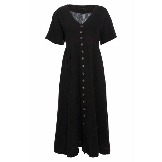 black gauze midi dress Pact Coastal Double Gauze Boho Midi Dress Black XXS W9D