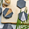 Charcoal hexagon concrete coaster with gold set of four Danielle Walker