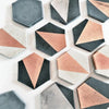 Charcoal hexagon concrete coaster with gold Danielle Walker