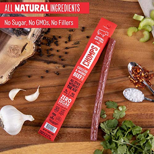 Spicy Beef Meat Sticks, 100% Grass-Fed Beef, Zero Sugar (20 Sticks