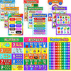 Educational preschool 12 piece poster set for toddlers and kids with glue point dots teach numbers, letters, colors, days, and more Danielle Walker