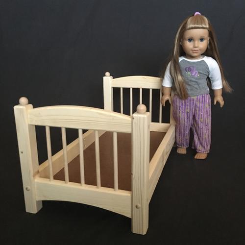 Stackable Bed for American Girl & All Other 18" Dolls - White Pine - Unfinished