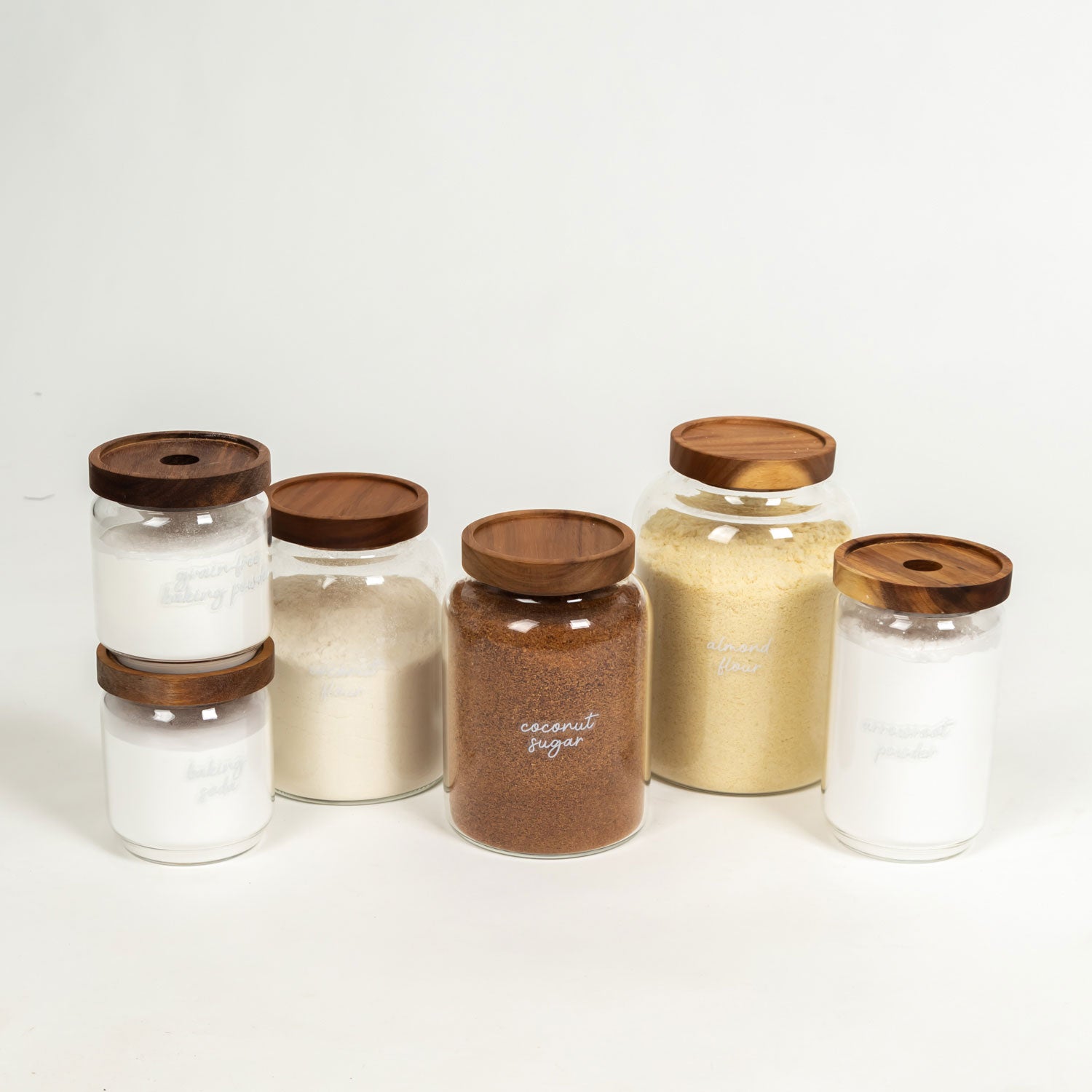 Glass Sugar Canister with Wood Lid & Label