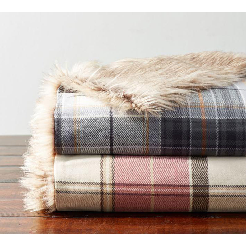 Max Studio Plaid faux fur throw outlets !